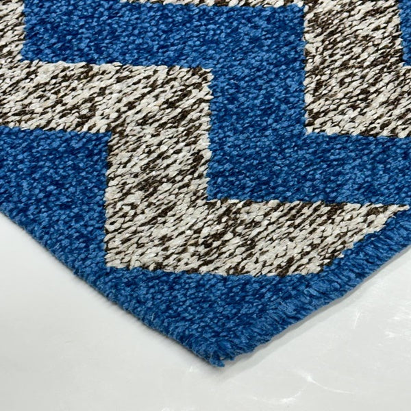 Tapete Tear 50x70 Chenile Azul Chevron