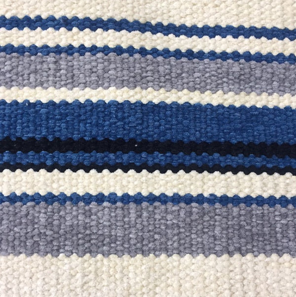 Tapete Tear 200x250 Chenile Listrado azul cru