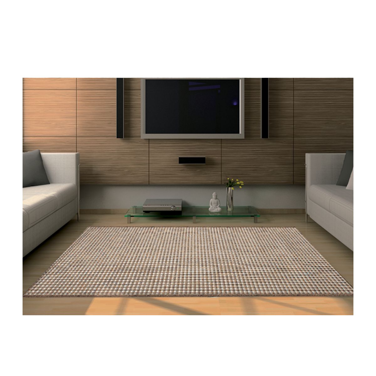 Tapete Buzios 150x200 Barra 49 Marrom Azul