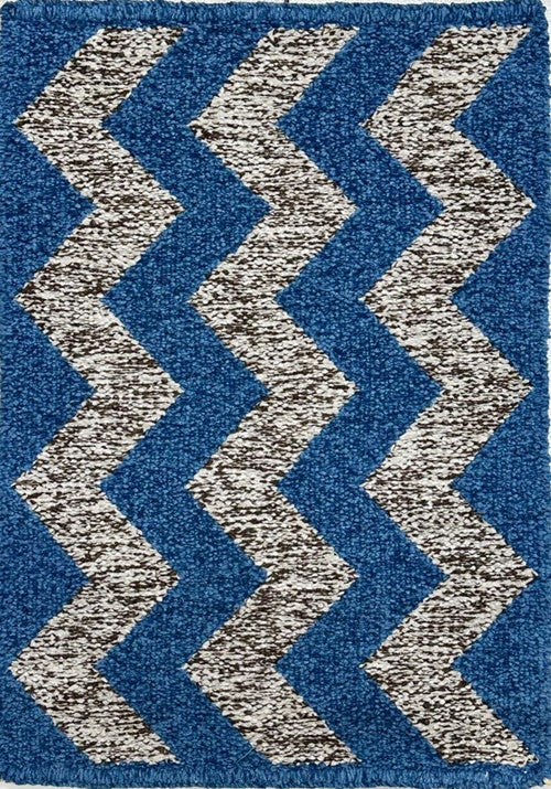 Tapete Tear 50x70 Chenile Azul Chevron
