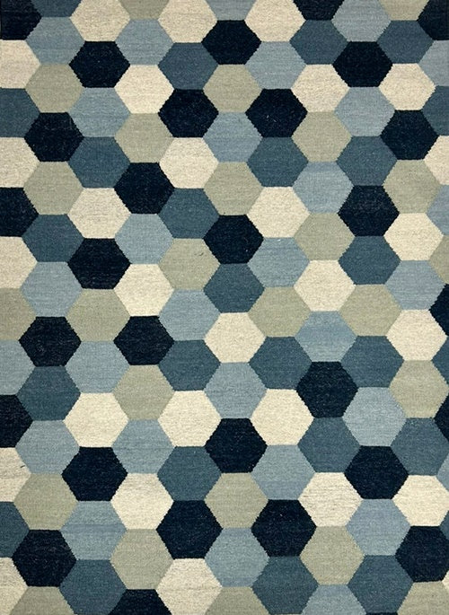 Tapete Kilim Surya 250x350 01 azul
